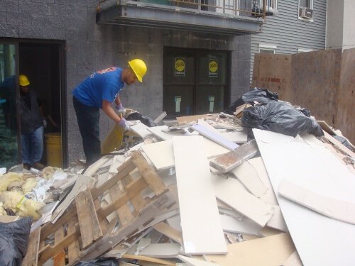 Construction debris pickup removal and disposal