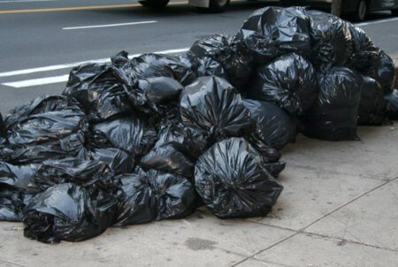 a bunch of trash bags